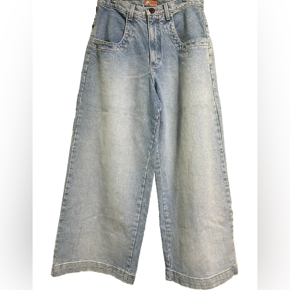 Vintage Bulldog Wide Leg Relaxed Baggy Denim Jeans 32x30 JNCO Style USA Made